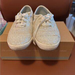 Kate Spade X Keds White Glitterer Sneakers